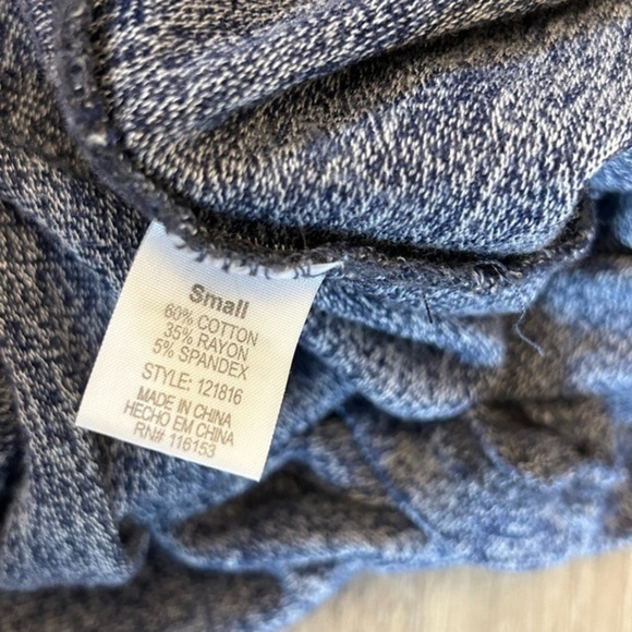 POOF! sexy form fitting long sleeve flattering dress. Heather blue. Lace up top - Picture 8 of 11